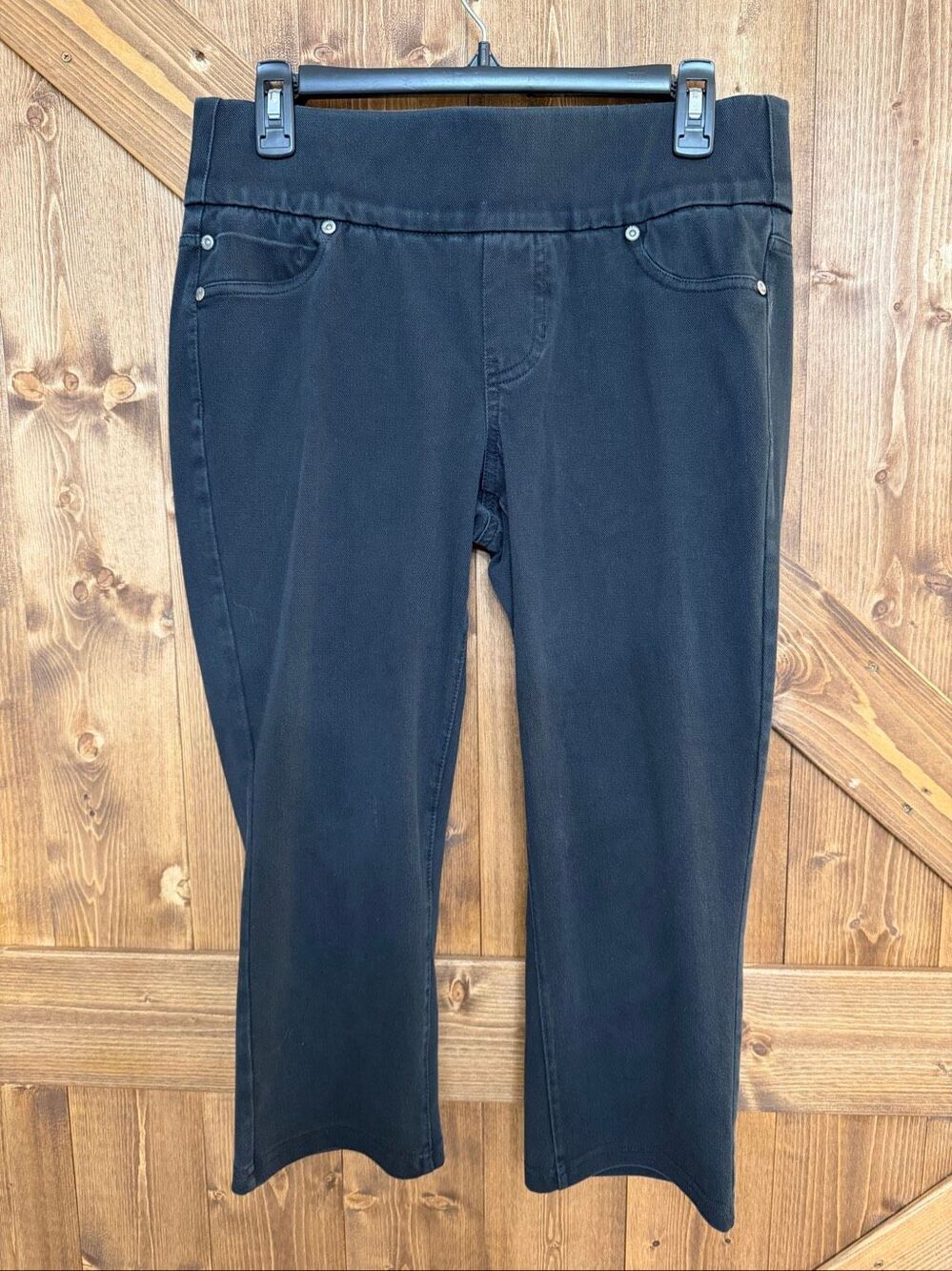 Liverpool Jeans Company Women’s 8/29 Black Pull On Crop Pants Stretch 21” Inseam
